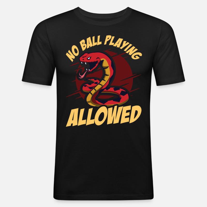 Kugelpython Schlange - Männer Slim Fit T-Shirt - Schwarz