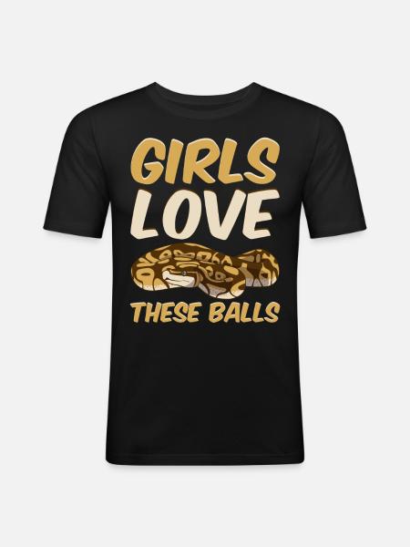 Serpent python royal - T-shirt près du corps Homme - noir