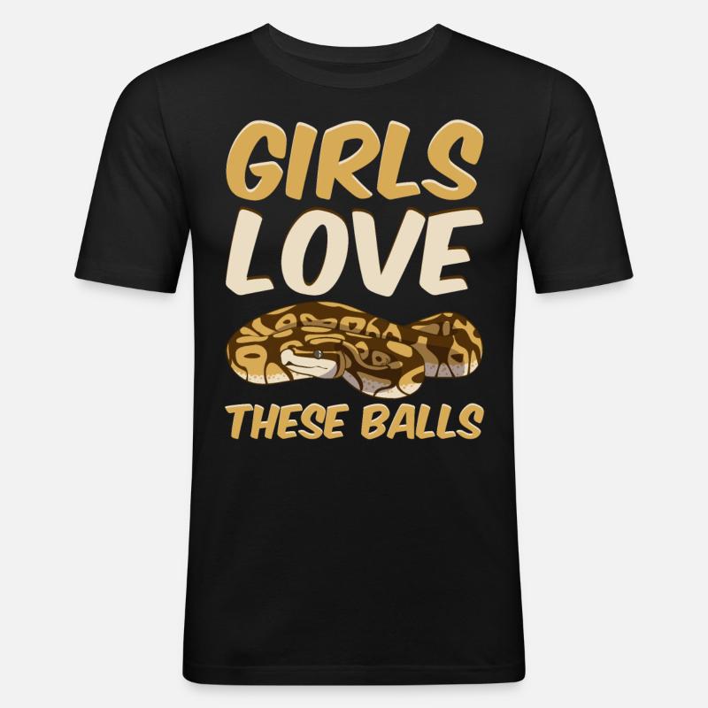 Serpent python royal - T-shirt près du corps Homme - noir