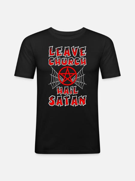 Funny Satanism Satanic - Men's Slim Fit T-Shirt - black