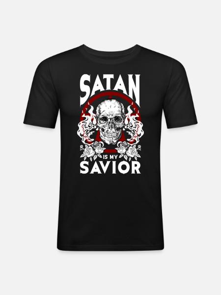 Funny Satanism Satanic - Men's Slim Fit T-Shirt - black