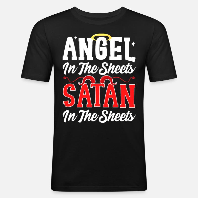 Lustiger Satanismus - Männer Slim Fit T-Shirt - Schwarz