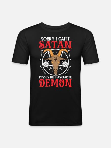 Funny Satanism - Men's Slim Fit T-Shirt - black