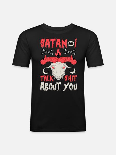 Funny Satanism Satanic - Men's Slim Fit T-Shirt - black