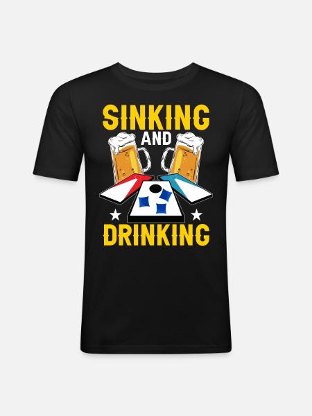 Cornhole Maisloch - Männer Slim Fit T-Shirt - Schwarz