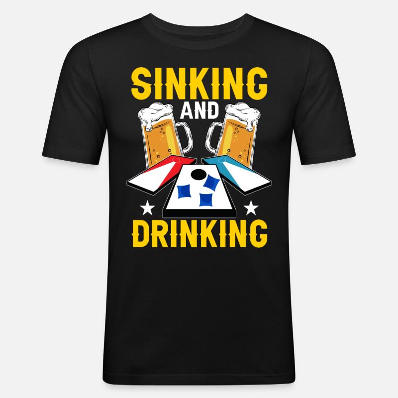 Cornhole Maisloch - Männer Slim Fit T-Shirt - Schwarz