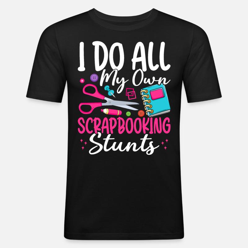 Scrapbooker - Männer Slim Fit T-Shirt - Schwarz