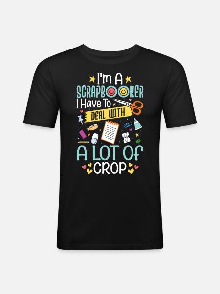 Scrapbooking - T-shirt près du corps Homme - noir