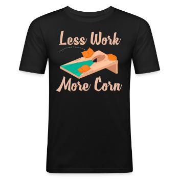 Lustiges Cornhole Corn Hole - Männer Slim Fit T-Shirt - Schwarz - Vorne - Nik (191cm)