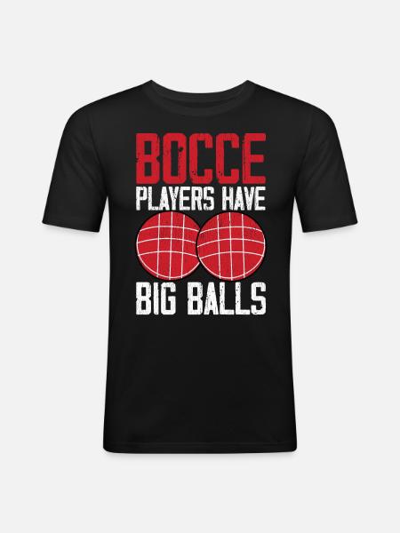 Funny bocce player - Men's Slim Fit T-Shirt - black