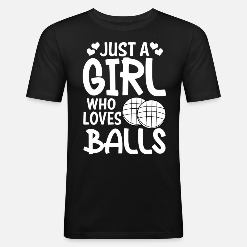 Bocce Ball Spieler - Männer Slim Fit T-Shirt - Schwarz