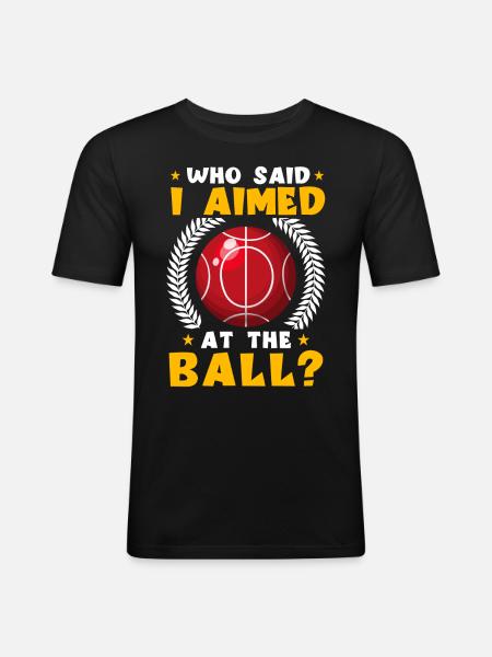 Funny bocce ball player - Men's Slim Fit T-Shirt - black