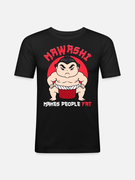 Sumo-Ringer Sumo-Ringen - Männer Slim Fit T-Shirt - Schwarz