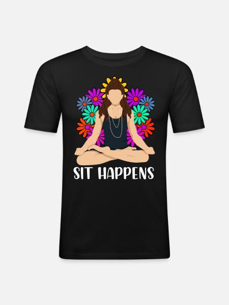 Meditation Meditieren - Men's Slim Fit T-Shirt - black