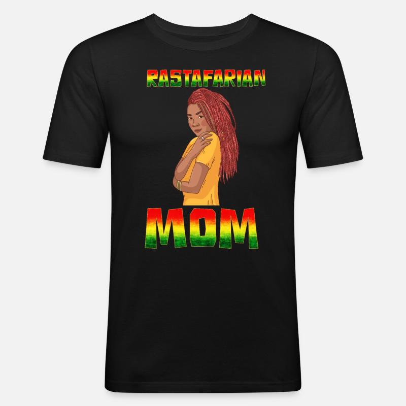 Rastafari Rasta - Männer Slim Fit T-Shirt - Schwarz