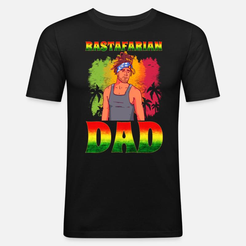 Rastafari Rasta - Männer Slim Fit T-Shirt - Schwarz