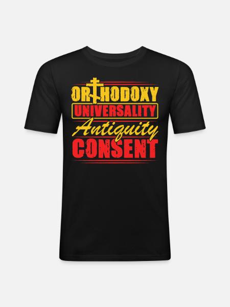 Orthodoxe - T-shirt près du corps Homme - noir