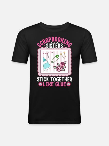 Scrapbooker - Männer Slim Fit T-Shirt - Schwarz