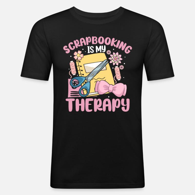 Scrapbooker - Männer Slim Fit T-Shirt - Schwarz