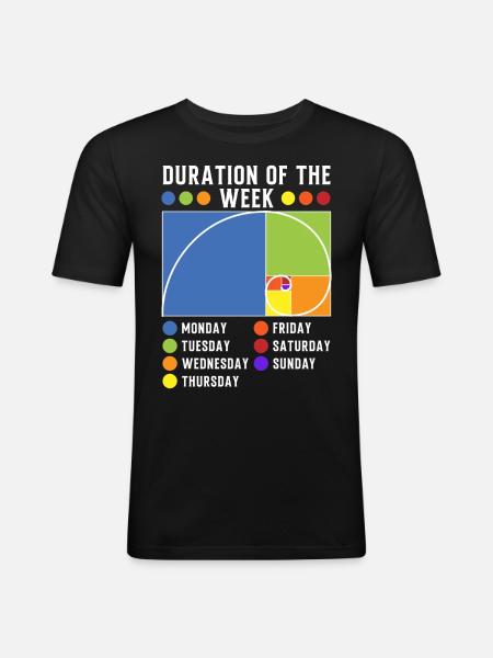 Funny Golden Fibonacci Number Cut - Men's Slim Fit T-Shirt - black