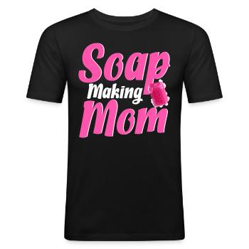 Fabricant de savon Soapologist - T-shirt près du corps Homme - noir - Devant - Nik (191cm)