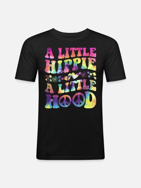 Tie dyeing peace - Men's Slim Fit T-Shirt - black