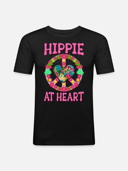 Peace Groovy - Men's Slim Fit T-Shirt - black