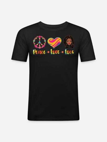 Hippie Dreadlocks Rasta - Men's Slim Fit T-Shirt - black