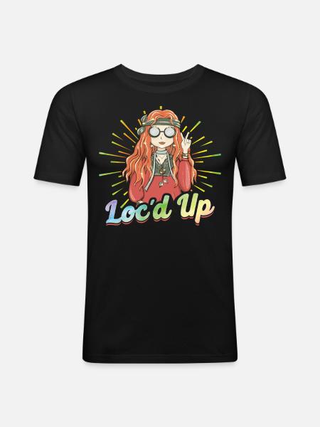Hippie Dreadlocks Rasta - Men's Slim Fit T-Shirt - black