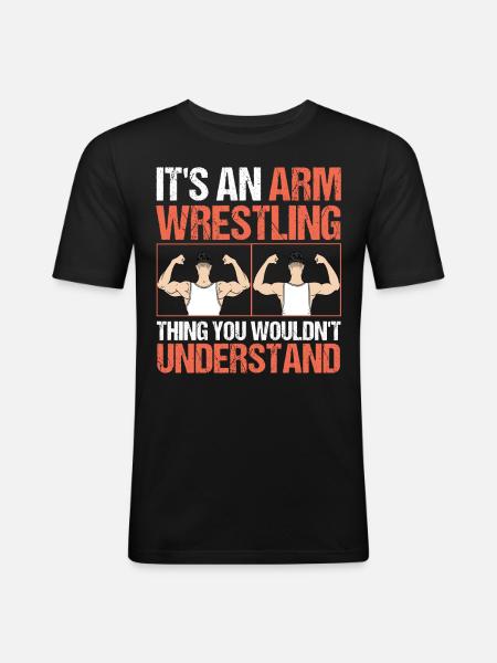Arm wrestler - Men's Slim Fit T-Shirt - black