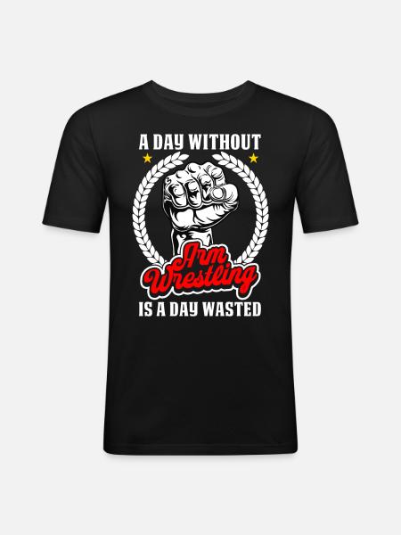 Arm wrestler - Men's Slim Fit T-Shirt - black