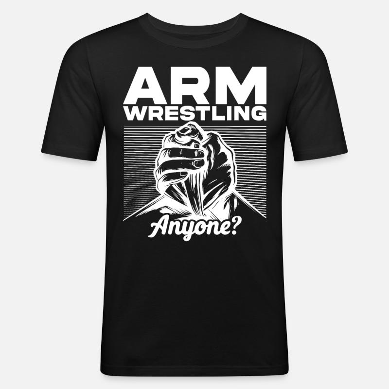 Armdrücker - Männer Slim Fit T-Shirt - Schwarz