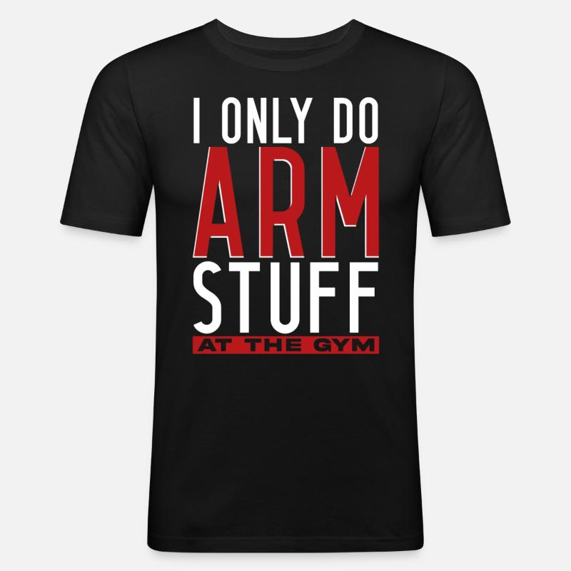 Bras de fer - T-shirt près du corps Homme - noir