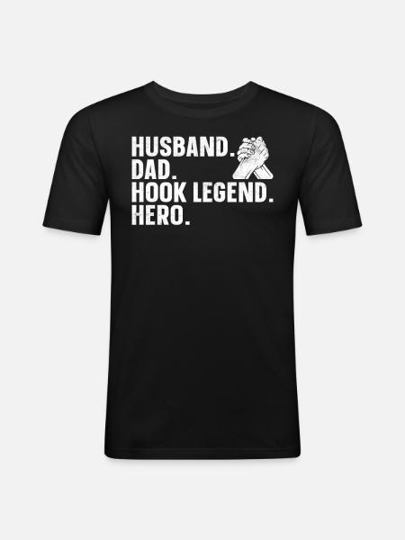 Armdrücken Armdrücker - Männer Slim Fit T-Shirt - Schwarz
