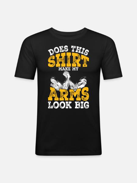 Bras de fer - T-shirt près du corps Homme - noir