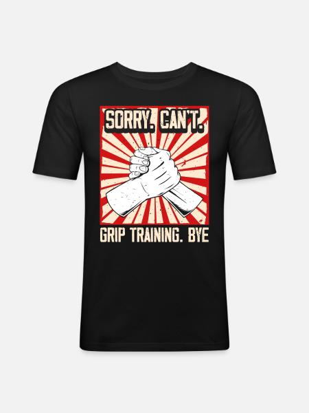 Bras de fer - T-shirt près du corps Homme - noir