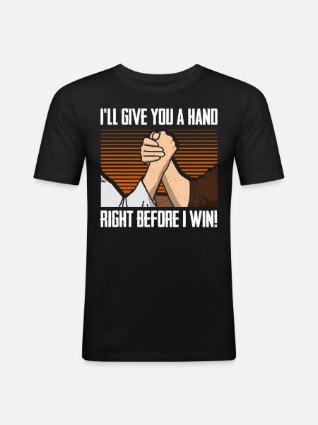 Bras de fer - T-shirt près du corps Homme - noir