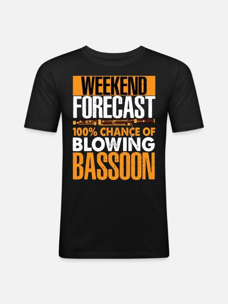 Basson - T-shirt près du corps Homme - noir