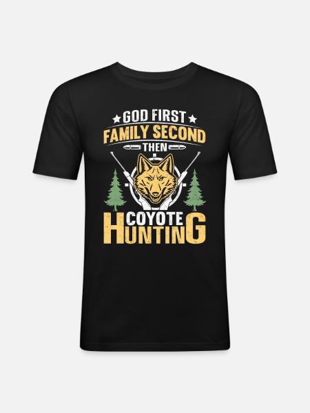 Coyote Hunter Yote - Men's Slim Fit T-Shirt - black