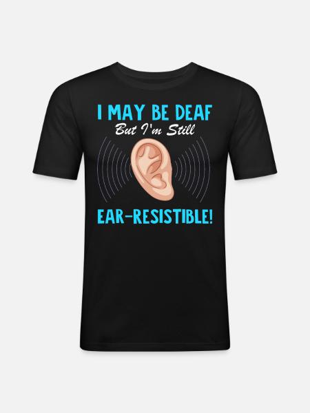 Deaf Pride Sign Language - Men's Slim Fit T-Shirt - black