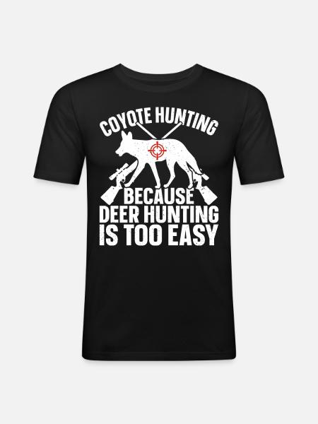 Coyote Hunter Yote - Men's Slim Fit T-Shirt - black