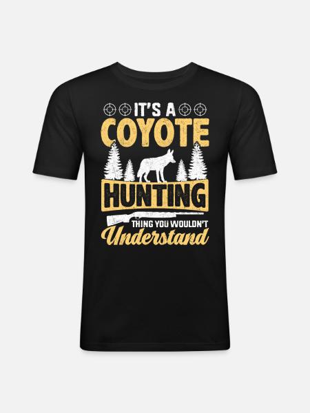 Coyote Hunter Yote - Men's Slim Fit T-Shirt - black