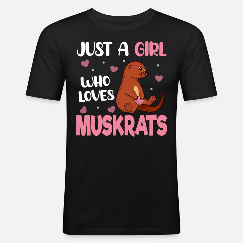 Retro Bisamratte - Männer Slim Fit T-Shirt - Schwarz