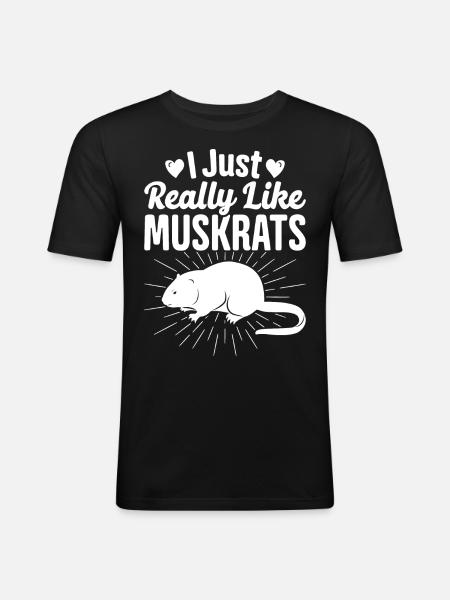 Retro muskrat - Men's Slim Fit T-Shirt - black