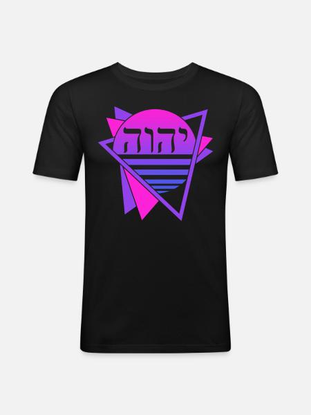 Yahweh Tetragrammaton Retro - Men's Slim Fit T-Shirt - black