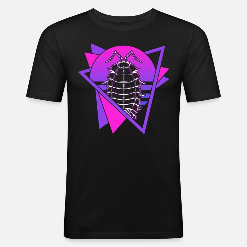 Isopodes Retro Vaporwave Isopode - T-shirt près du corps Homme - noir