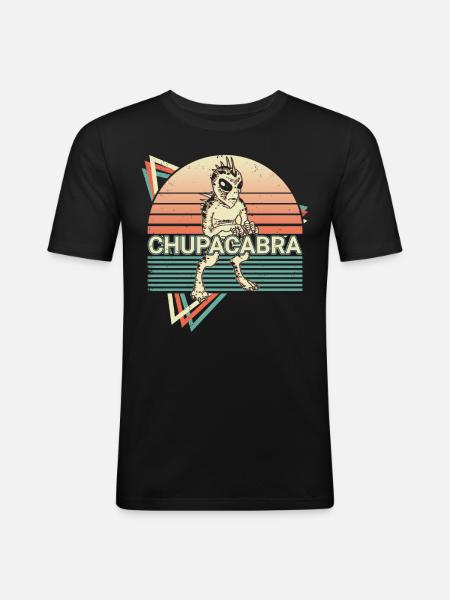 Chupacabra Crypto Cryptozoology Retro - Men's Slim Fit T-Shirt - black