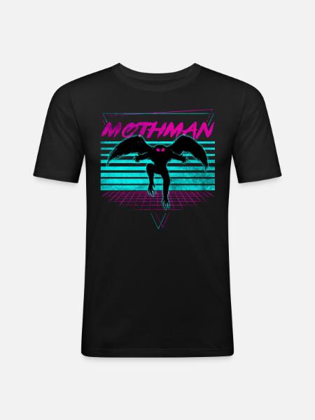 Mothman Crypto Cryptozoology Retro - Men's Slim Fit T-Shirt - black