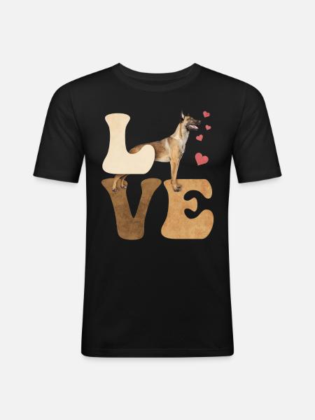 Belgian Malinois Dog - Men's Slim Fit T-Shirt - black