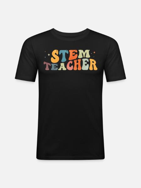 Groovy Stem Teacher - Men's Slim Fit T-Shirt - black